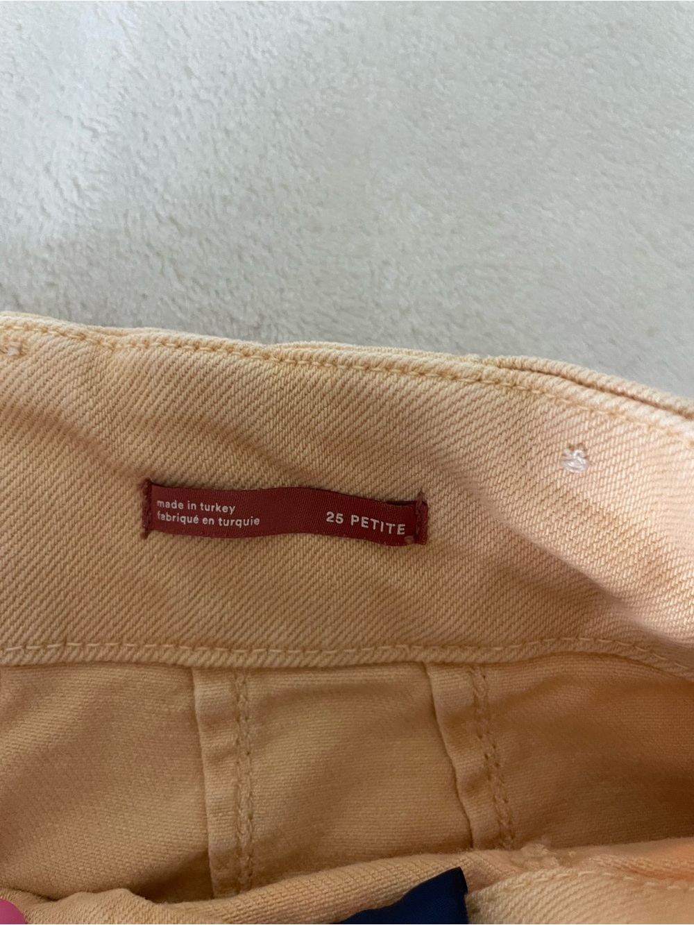Anthropologie Pilcro Wide-Leg Cotton Tan Peach Crop Denim Pants - Picture 6 of 11